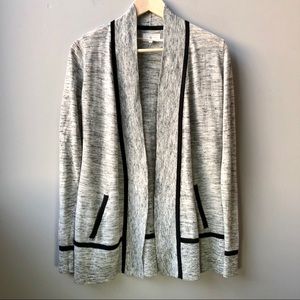 Lou & Grey Open Cardigan Drape Sweater Gray XS